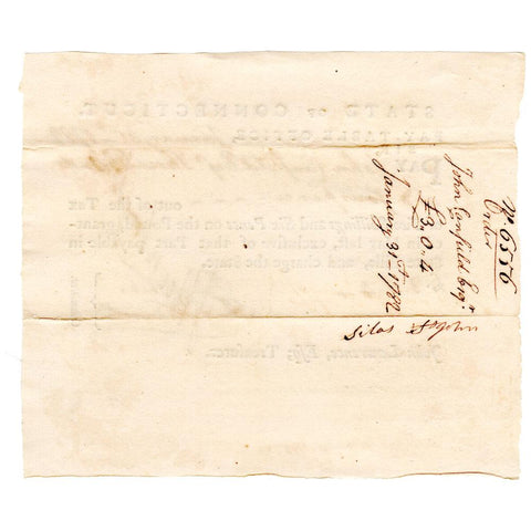January 31, 1782 Connecticut Pay-Table £3 4p Note - Very Fine