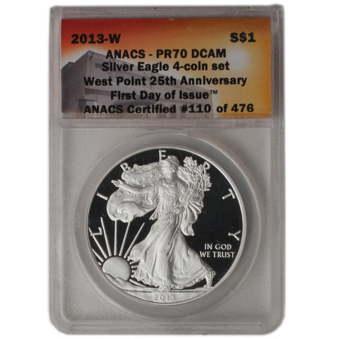 2013-W Silver Eagle 4-Coin ANACS Certified Set