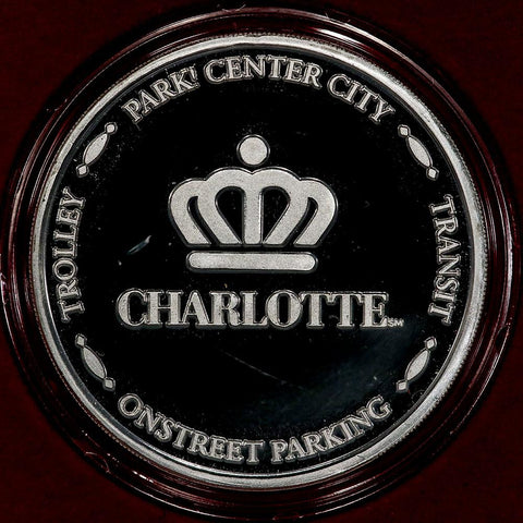 2000 Charlotte, NC  1 oz .999 Silver Commemorative Transit Token in Box w/ COA