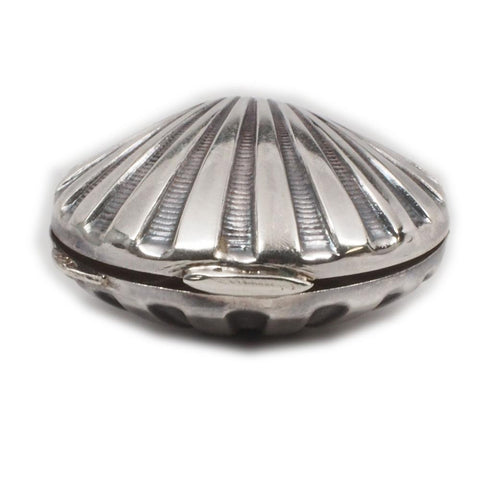Sterling Silver Detailed Shell Vintage Pill Box