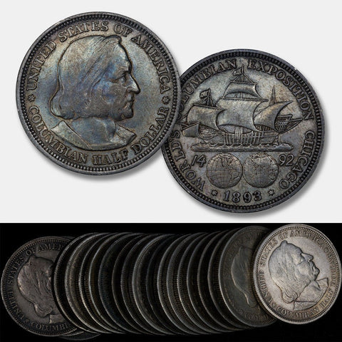 1892/3 Columbian Commemorative Silver Half Dollars - Fine or Better