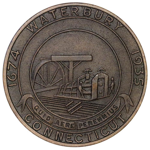 1935 Connecticut Tercentenary Bronze Medal 32mm - Brown Uncirculated