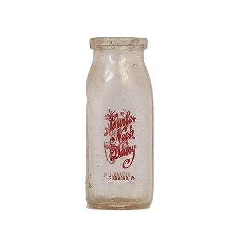 Mid-Century Curles Neck Dairy Bottle Richmond, VA