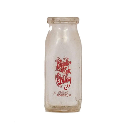 Mid-Century Curles Neck Dairy Bottle Richmond, VA