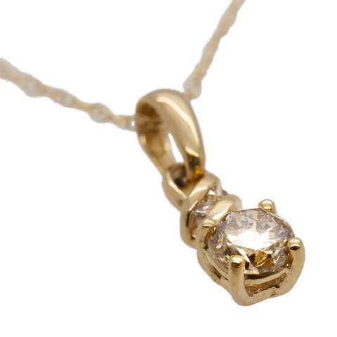 18" 14K Gold Champagne Diamond Necklace
