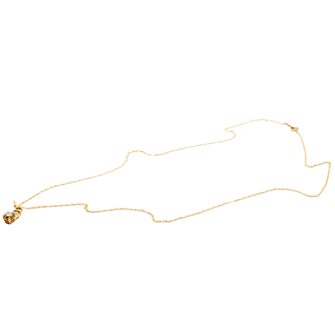 18" 14K Gold Champagne Diamond Necklace
