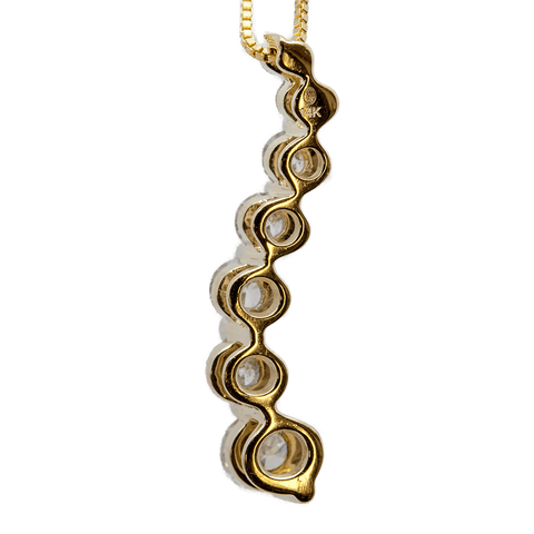 18" 14K Gold Diamond Journey Pendant Necklace
