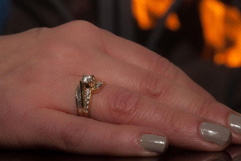 14K Gold Diamond Engagement/Wedding Ring - 1.35 Total Carat Weight