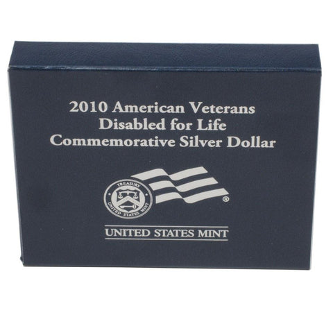 2010 American Veterans Disabled for Life Commemorative Silver Dollar - PQBU in OGP w/ COA