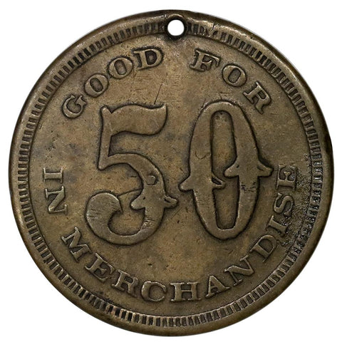 South Creek, NC Dixie Lumber 50¢ Trade Token - Very Fine (holed)