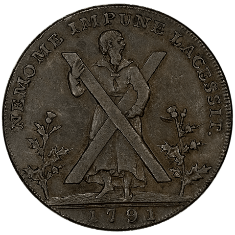1791 Lothian Edinburgh Half Penny Conder Token - D&H 34 - Extremely Fine
