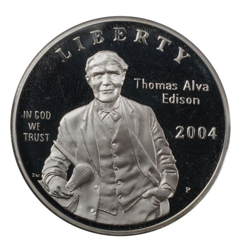 2004 Thomas Edison Commemorative Silver Proof Dollar - Gem Proof in OGP