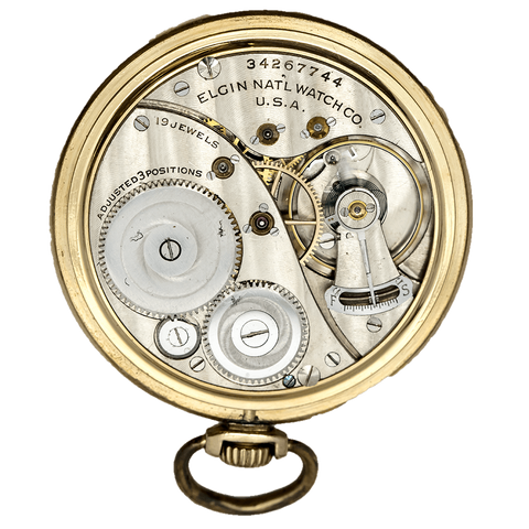 1933 Elgin Gold Filled Pocket Watch - 19 Jewel, Model 4, Grade 491, Size 12