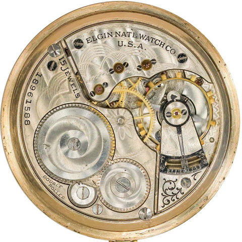 1916 Gold Filled Elgin Pocket Watch - Grade 313, Model 7, 15 Jewel, Size 16s