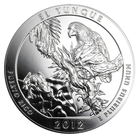 2012 El Yunque America The Beautiful 5 oz Silver Quarter - Gem Uncirculated