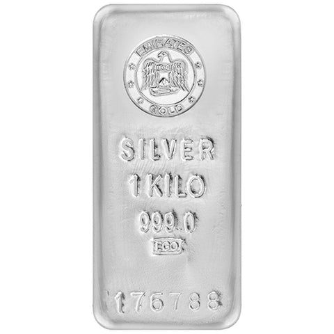 Emirates Gold 1 Kilo .999 Silver Bullion Bar | 32.15 Ounces Net Pure Silver