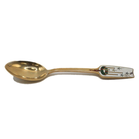 A Michelsen Denmark Sterling Silver Gold Washed Enamel Spoon