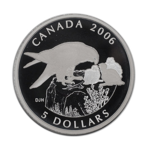 2006 Canadian $5 Peregrine Falcon .9999 Silver Proof Coin and Stamp Set