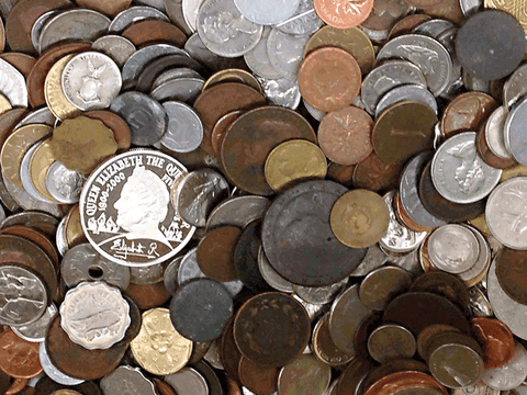 World Coins by the Pound ~ 1 lbs, 2 lbs, 5 lbs