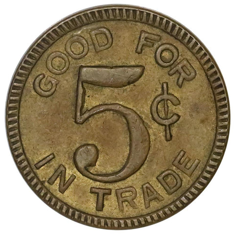 1917-1919 Fieldon, IL Frank Rosenthal 5¢ Trade Token - About Uncirculated