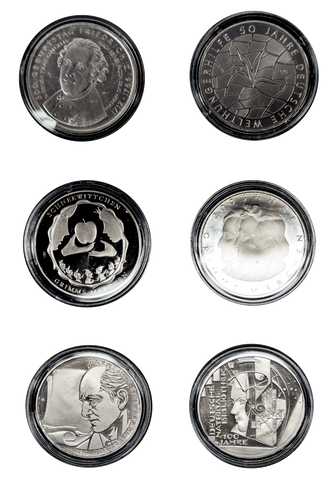2002 to 2013 66-Coin Germany Commemorative Silver 10 Marks Set - Over 33.5 TOZ ASW