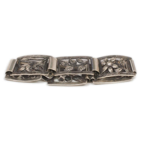 Victorian German Handarbeit 800 Coin Silver Bracelet