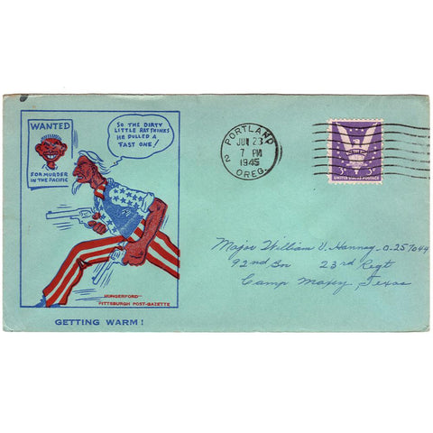 Jun 23, 1945 Getting Warm WW 2 Patriotic Cover Camp Maxey