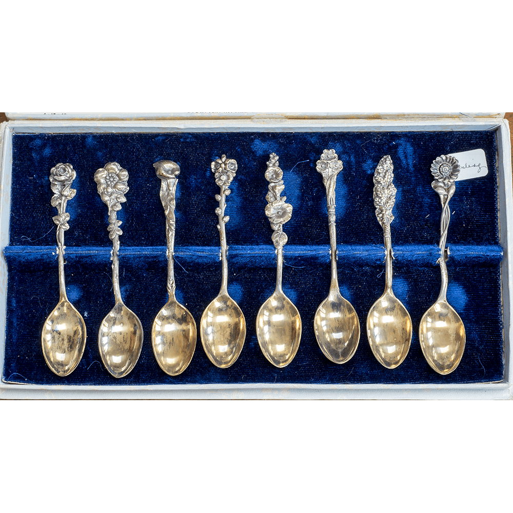 Reed & Barton Harlequin Sterling Coffee Spoon Set of 8 in