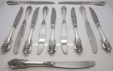 Set of 12 Wallace Grande Baroque Sterling Silver Knifes