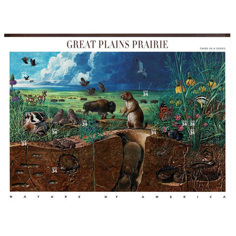 2001 34c Scott #3506 Great Plains Prairie Sheet (10) MNH