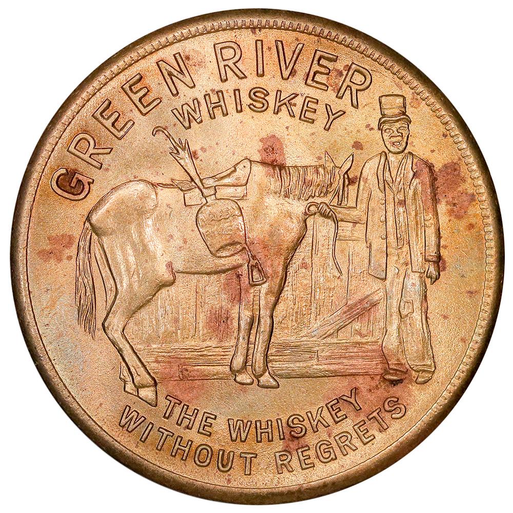 Owensboro KY 1937 Green River Whiskey 32mm Bronze Token