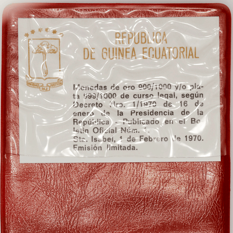 1970 Equatorial Guinea Proof Silver 100 Pesatas KM.13.1 - Gem Proof in OGP