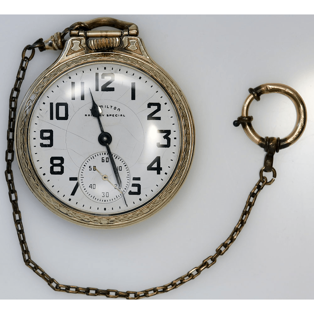 1960s Hamilton 10k Gold Filled Pocket Watch 21 Jewel, Model 5, Grade