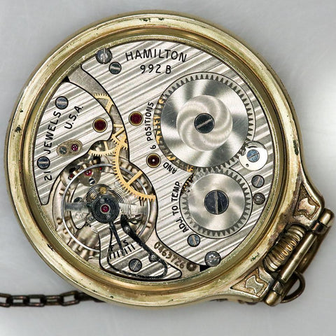 1960s Hamilton 10k Gold Filled Pocket Watch - 21 Jewel, Model 5, Grade 992B, Size 16s