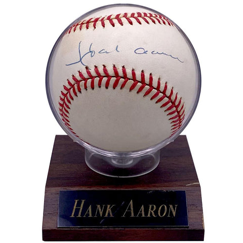 Hank Aaron (Braves/Verious) HOF 1982 Autographed ONL Baseball