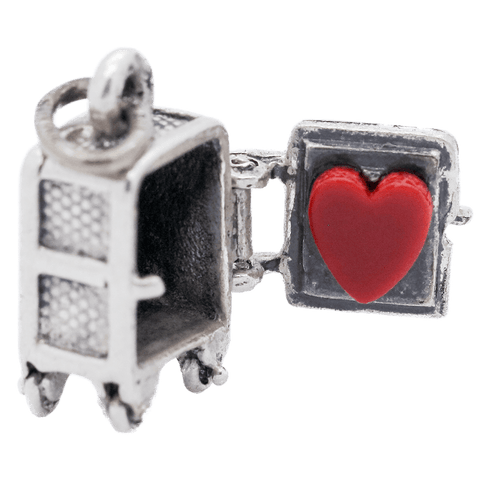 Vintage Sterling Silver Heart Safe Articulated Charm