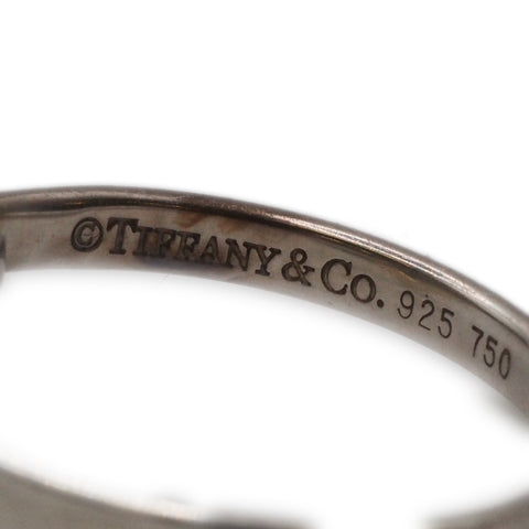 Tiffany & Co. Sterling Silver 18k Gold Open Heart Ring