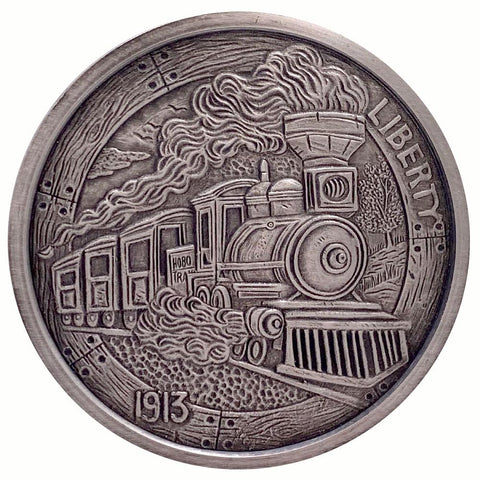 2016 5 oz .999 Silver Antique Edition "The Train" Hobo Nickel - Gem in Hard Plastic w/ COA