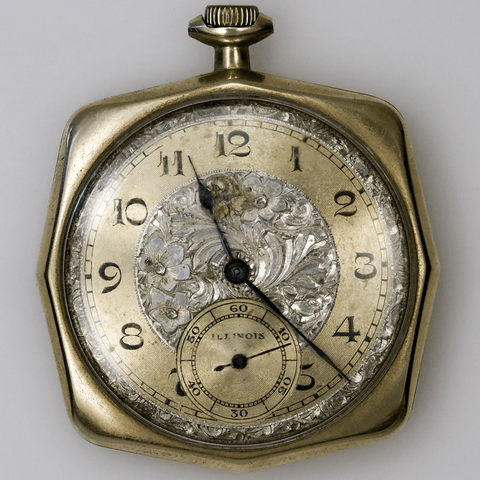 1922 Illinois 14K Gold Pocket Watch - 19 Jewel, Grade 406, Model 3, Size 12s