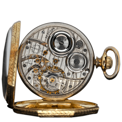 1917 Illinois 14K Gold Pocket Watch - 17 Jewel, Grade 404, Model 3, Size 12s