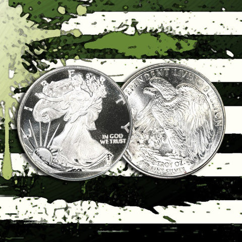 Walking Liberty One Ounce Silver Rounds - .999 Silver - 40¢ Over Per Ounce