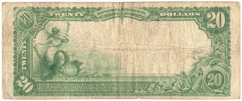 1902 Plain Back $20 The Kanawha National Bank of Charleston, WV Charter 4667 - Fine