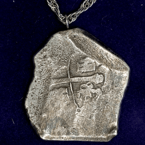 Mexico, 8 Reales Silver Cob (1701-1728) Philip V KM.47  - Date Off Flan - Fine Details on Necklace