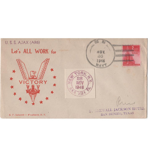 Nov. 28 1946 "Let's All Work for Victory" WW2 Patriotic Cover