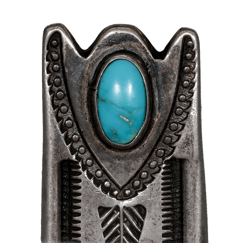 Sterling & Turquoise Native American Letter Opener w/ Leather Pouch