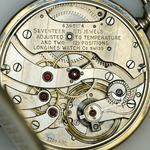 c.1925 Longines 14K Gold Openface Pocket Watch - Size 10, 17 Jewel, 9.5mm Thick