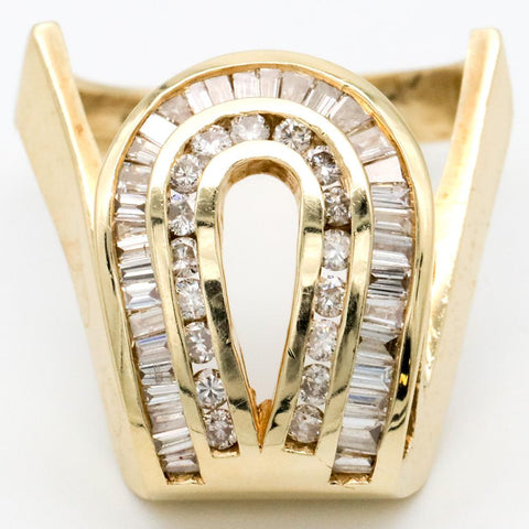 Men's Outrageous Lucky Horseshoe 14K Gold & Diamond Ring - Size 10