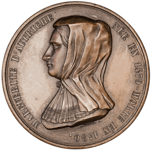 (1848) Margaret of Austria, Duchess of Savoy (Belgium) A.C. Jouvenel 46mm/Bronze ~ Uncirculated