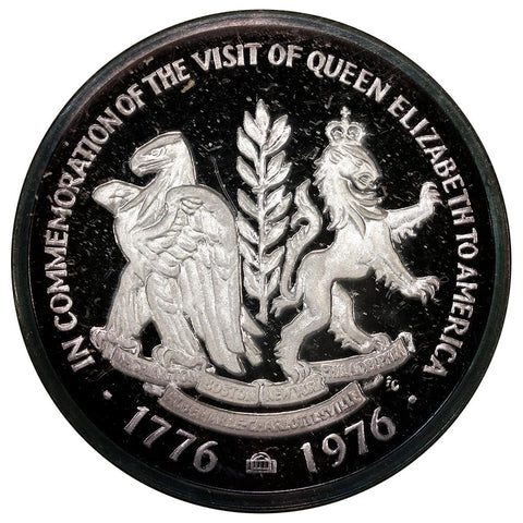 1976 Medallic Art .999 Silver USA Visit of Queen Elizabeth Medal in Plastic