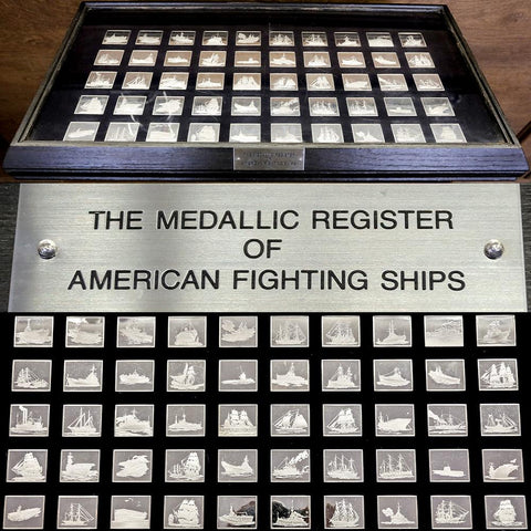 Medallic Register of American Fighting Ships Complete 50 Sterling Silver Ingot Set